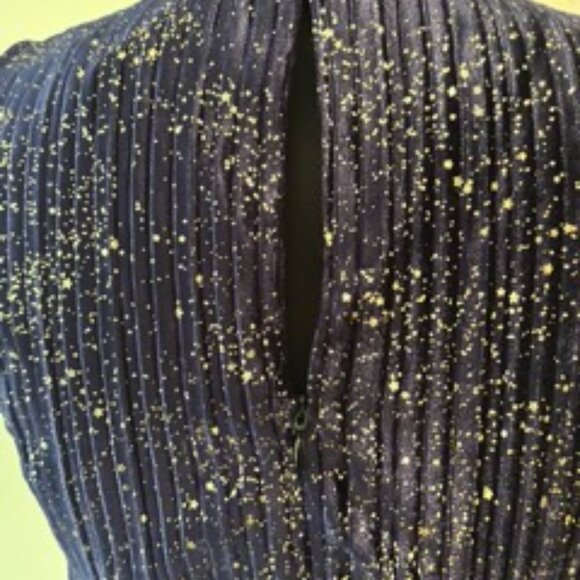 BCBGeneration Blue & Gold Maxi Dress, Size 4 Professionally Tailor - Picture 3 of 9